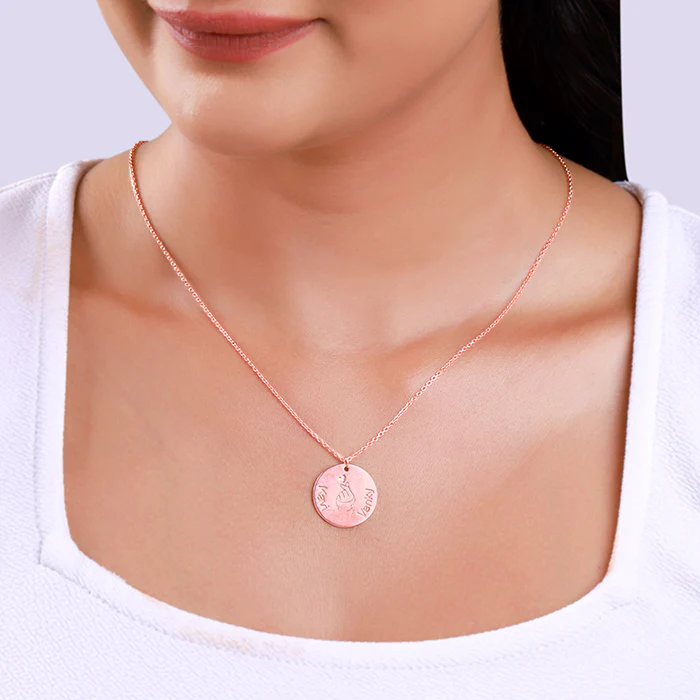 Rose Gold Personalised Coin Pendant - Image 3