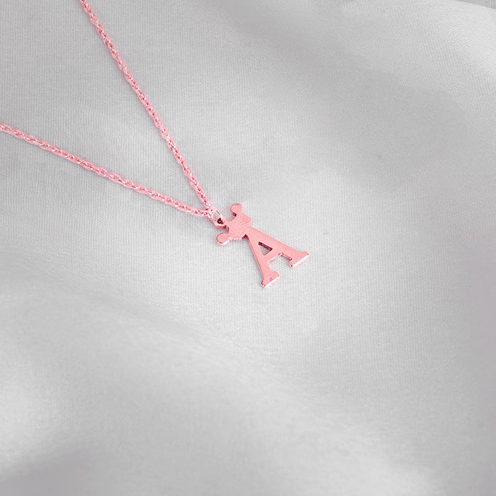 Rose Gold Personalised Crown Initial Pendant - Image 2