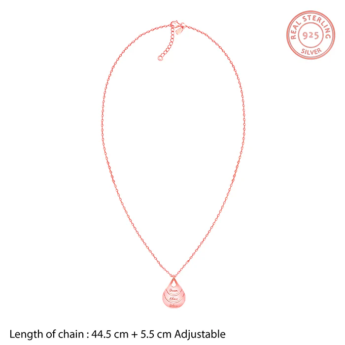 Rose Gold Personalised Dreamy Teardrop Pendant With Link Chain - Image 6
