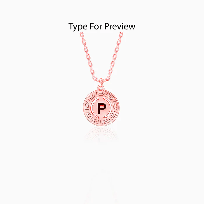 Rose Gold Personalised Initial Grace Pendant with Link Chain - Image 2