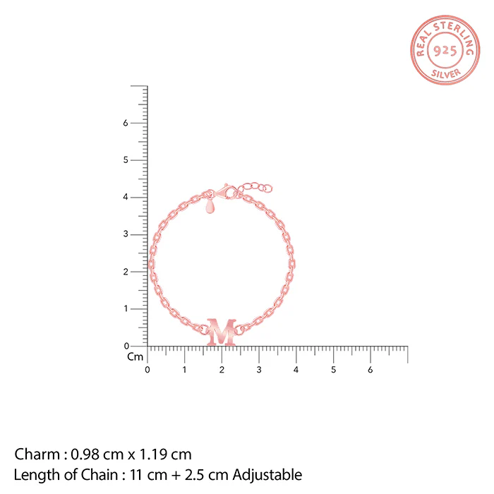 Rose Gold Personalised Initial Kids Bracelet (0 - 2 Years) - Image 4