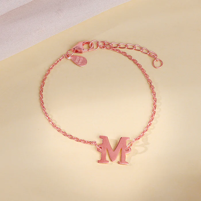 Rose Gold Personalised Initial Kids Bracelet (2 - 8 Years) - Image 2