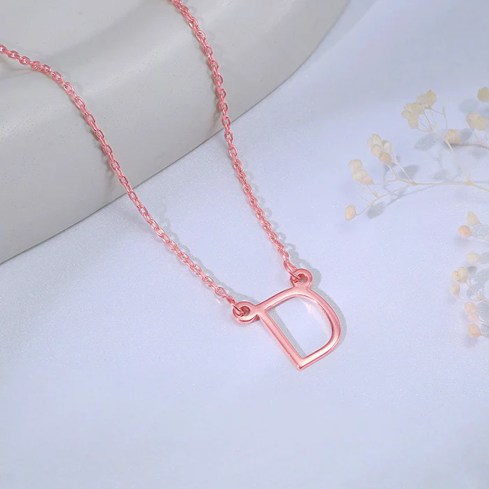 Rose Gold Personalised Initial Necklace - Image 2