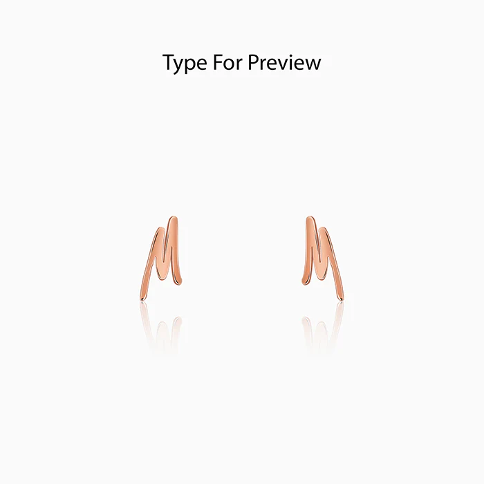 Rose Gold Personalised Letter Stud Earrings