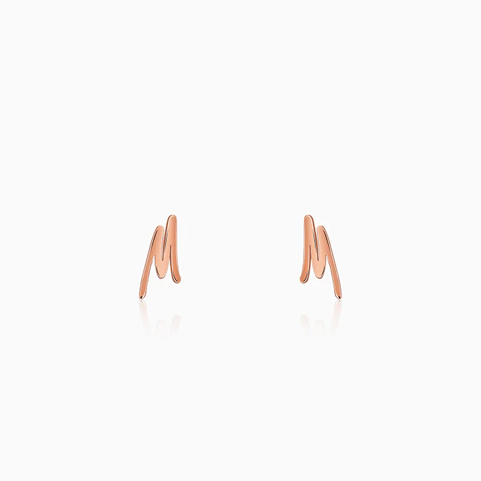 Rose Gold Personalised Letter Stud Earrings - Image 2