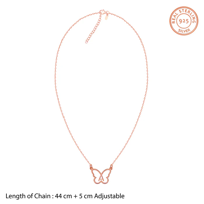 Rose Gold Personalised Like a Butterfly Necklace - Image 6
