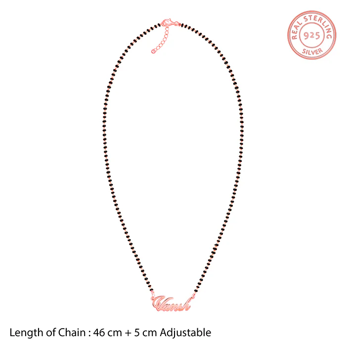 Rose Gold Personalised Name Mangalsutra - Image 5