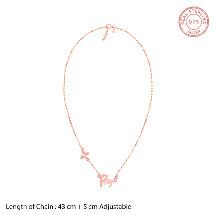 Rose Gold Personalised Pretty Butterfly Necklace - Image 5
