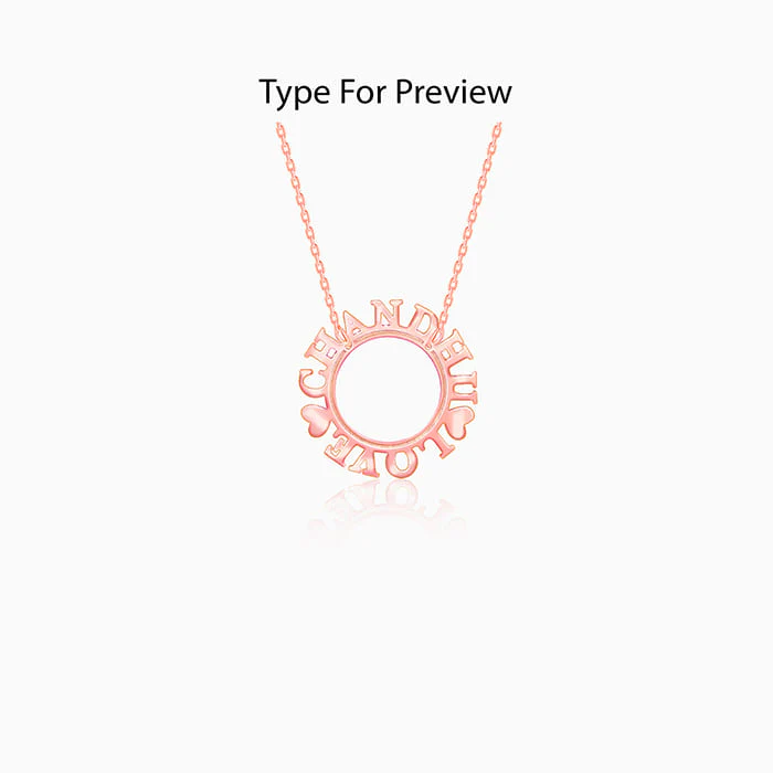 Rose Gold Personalised Round Name Necklace - Image 2