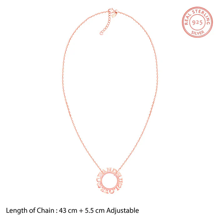 Rose Gold Personalised Round Name Necklace - Image 6