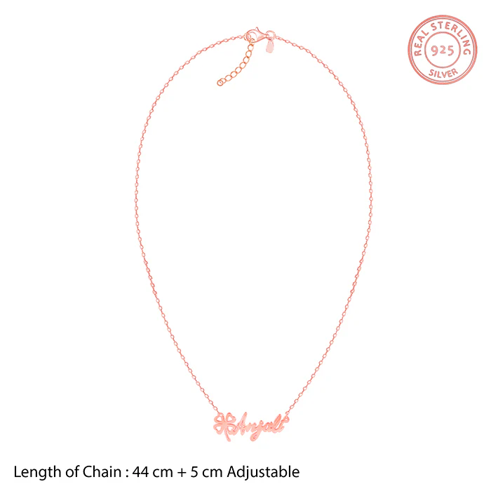 Rose Gold Personalised Serendipity Clover Necklace - Image 5