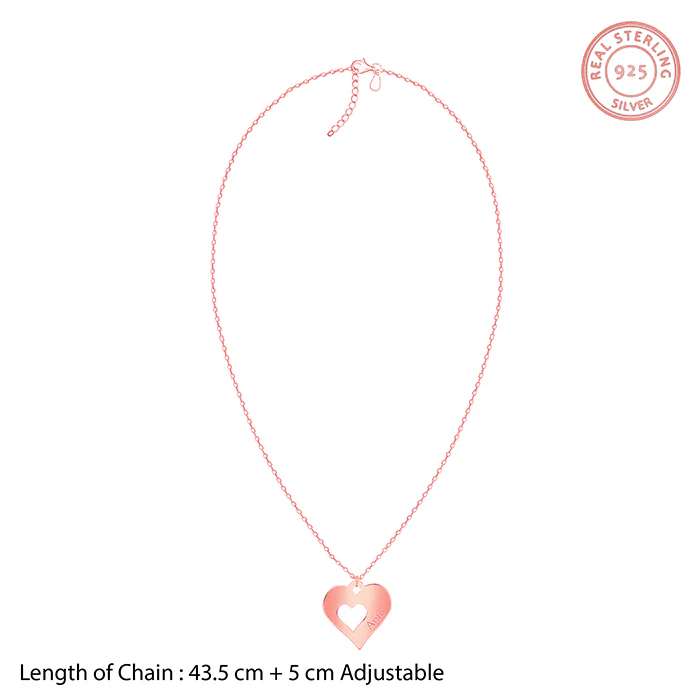 Rose Gold Personalised Shy Heart Pendant - Image 9