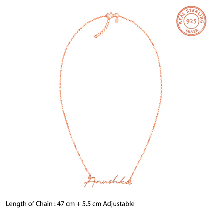 Rose Gold Personalised Signature Name Necklace - Image 6