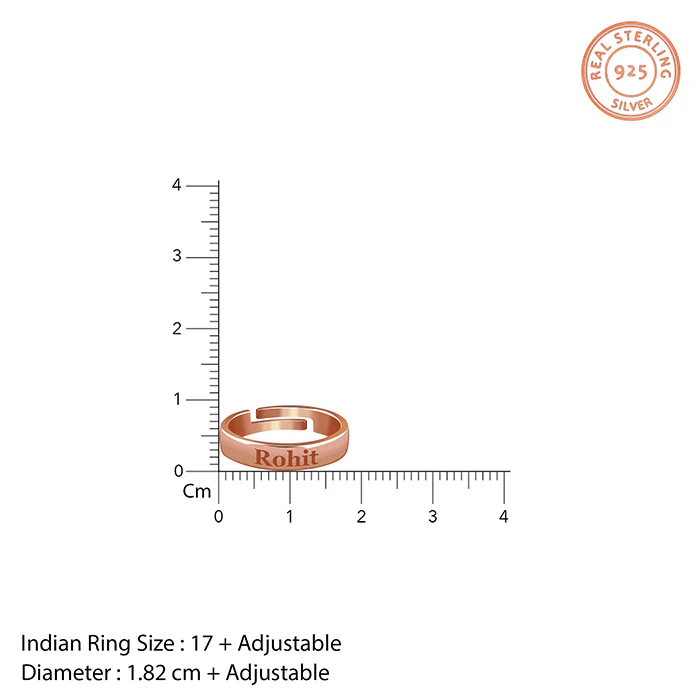 Rose Gold Personalised Signature Ring For Him - Image 5