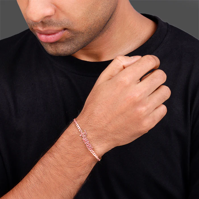 Rose Gold Personalised Timeless Classic Bracelet For Him - Image 3