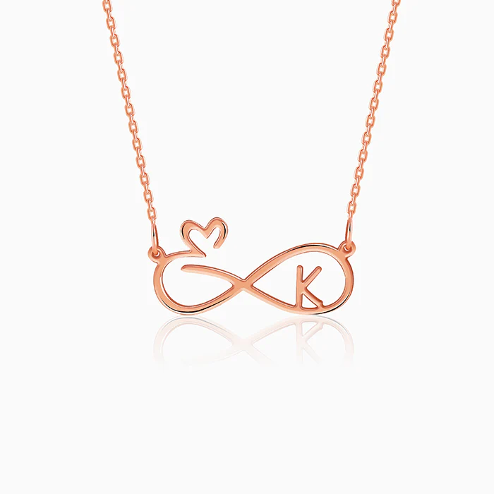 Rose Gold Personalised To Infinity Necklace - Image 2