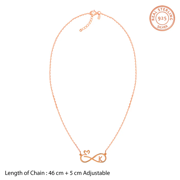 Rose Gold Personalised To Infinity Necklace - Image 6