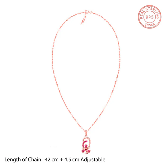 Rose Gold Pink Musli Spin Pendant With Link Chain - Image 5