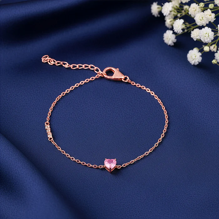 Rose Gold Pinky Heart Bracelet - Image 2