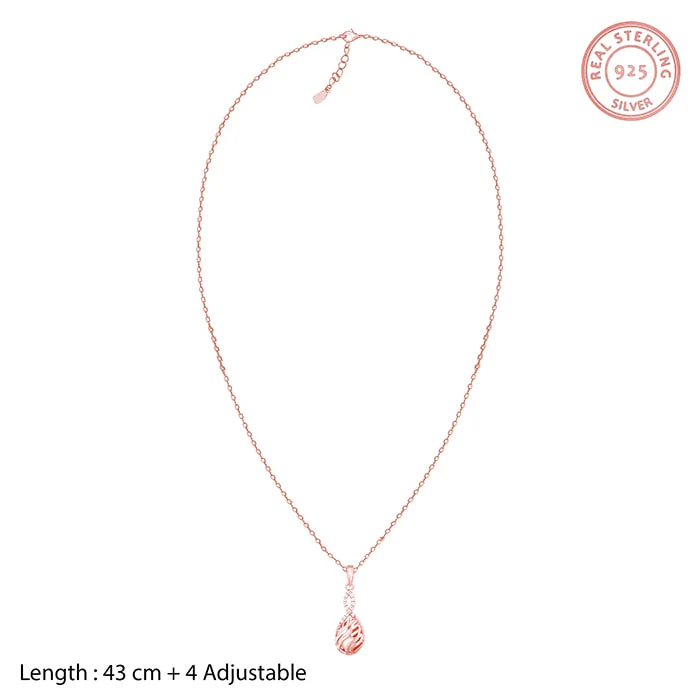 Rose Gold Pious Love Pendant With Link Chain - Image 5