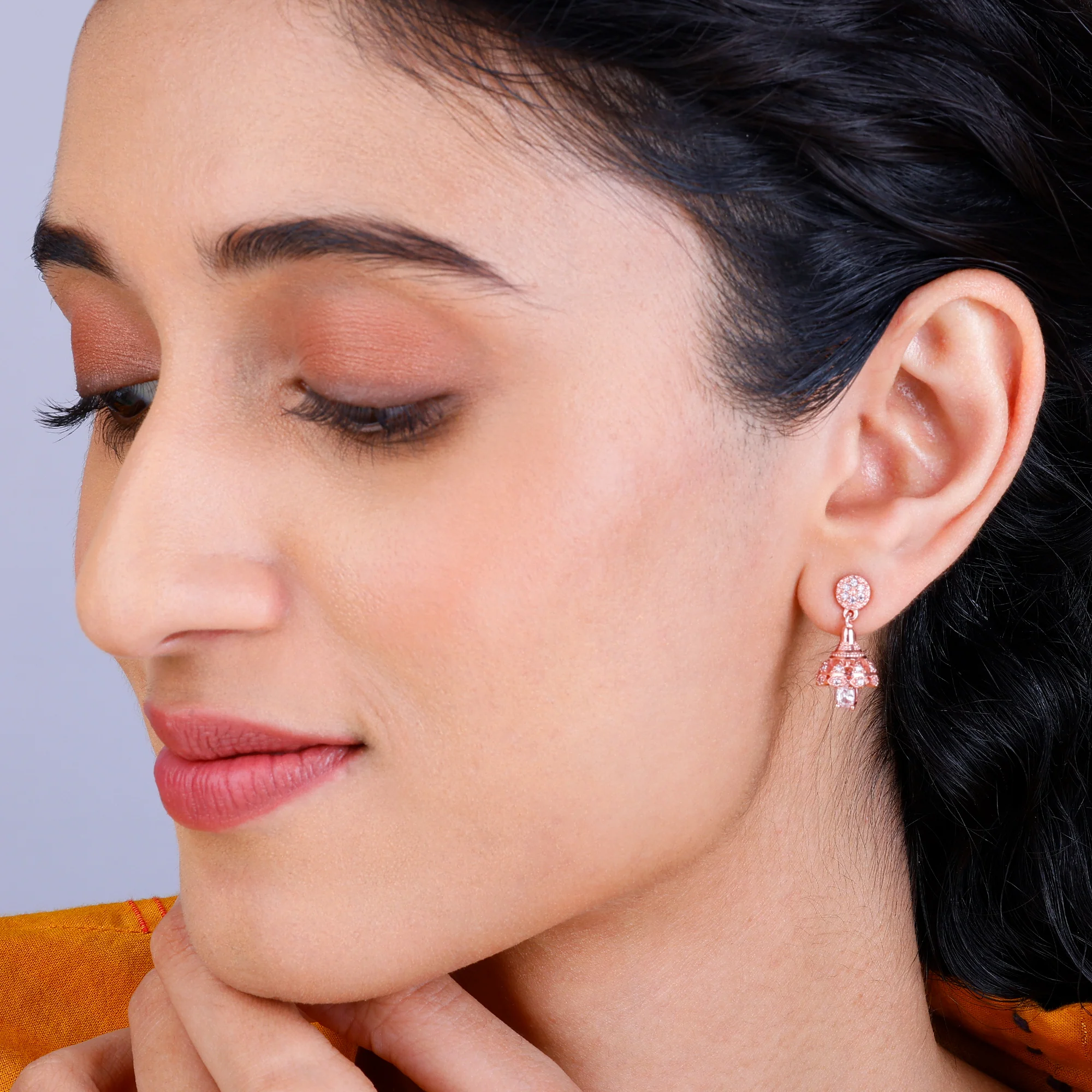 Rose Gold Pretty Little Jhumki - Image 3
