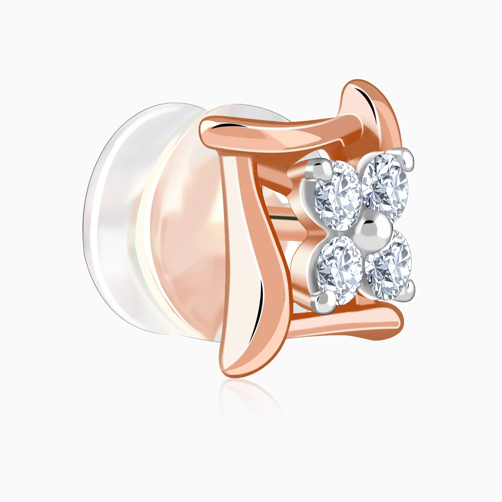 Rose Gold Princes Lab Grown Diamond Stud Earrings - Image 4