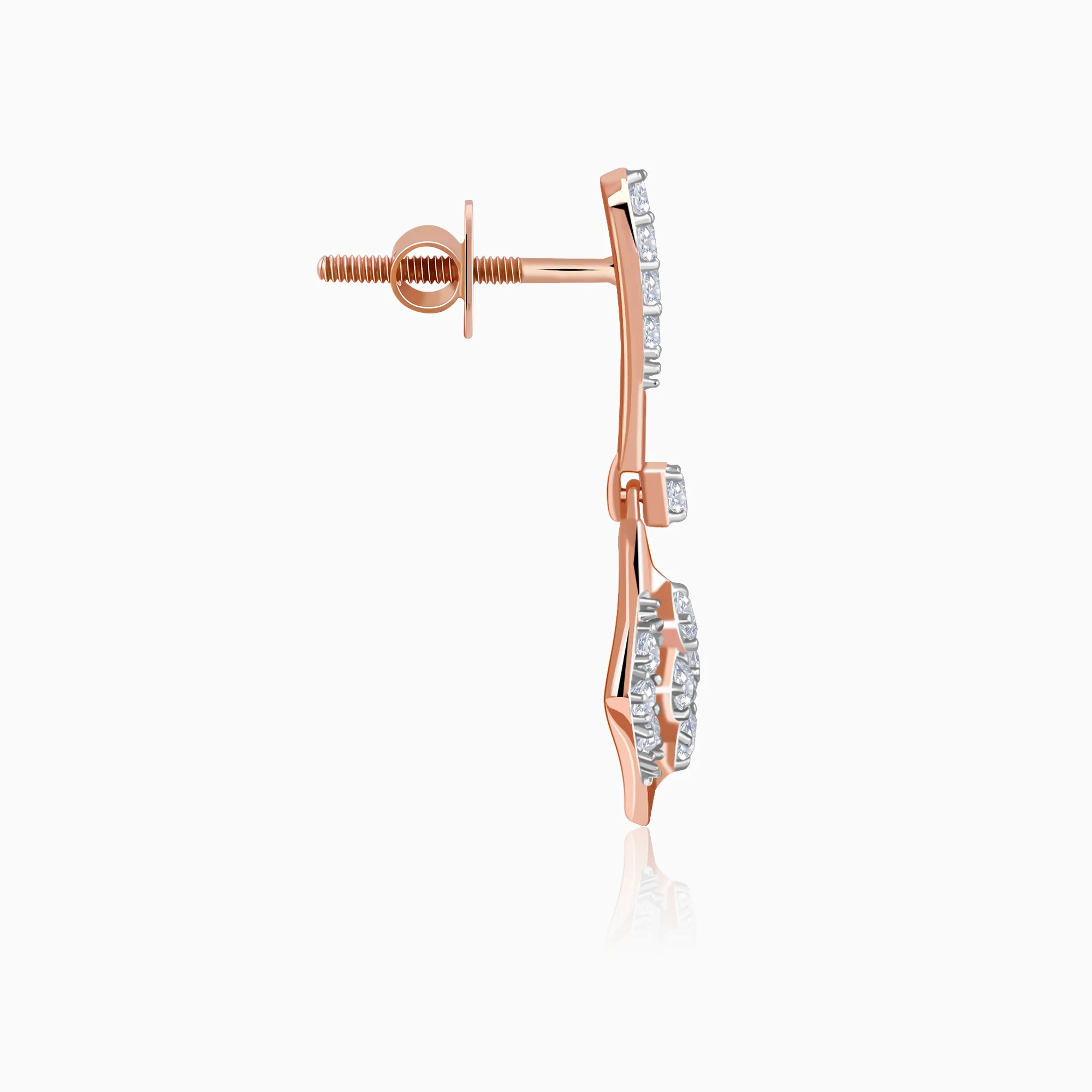 Rose Gold Quadra Muse Lab Grown Diamond Earrings - Image 5