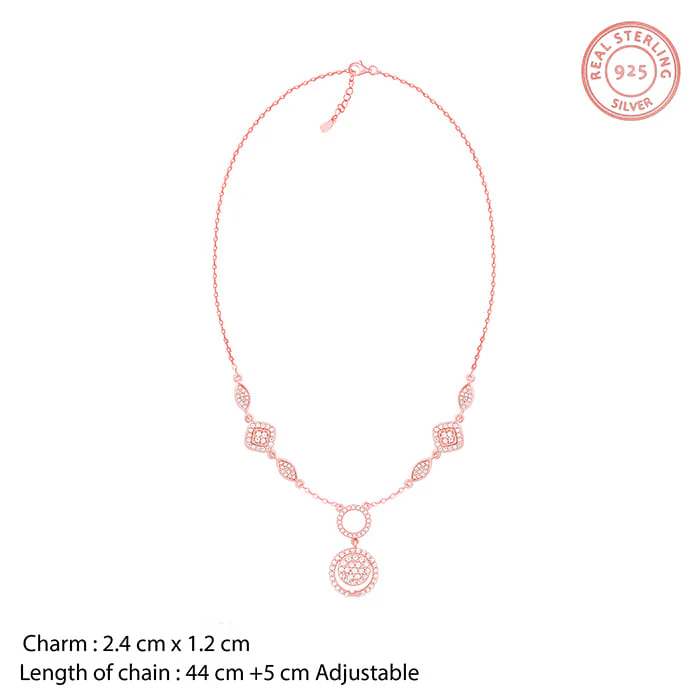 Rose Gold Radiant Halo Necklace - Image 4