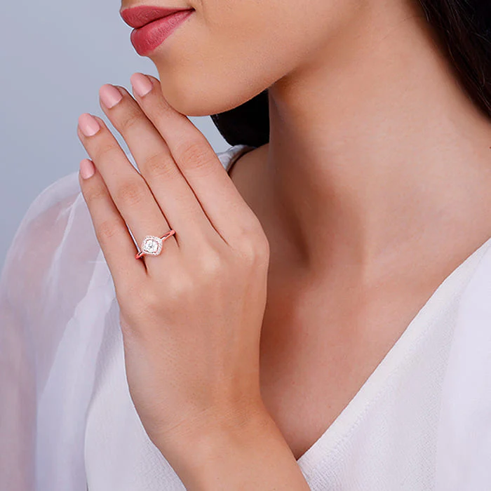 Rose Gold Rhombus Radiance Ring - Image 3