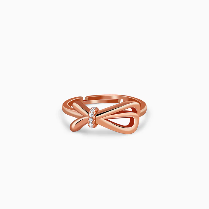 Rose Gold Ribbon Shine Ring