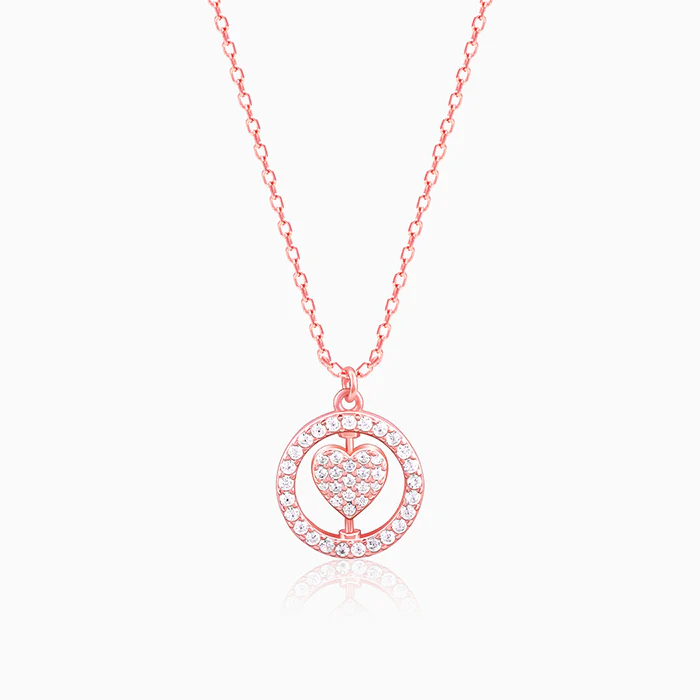 Rose Gold Rotatable My Happy Place Pendant With Link Chain - Image 2