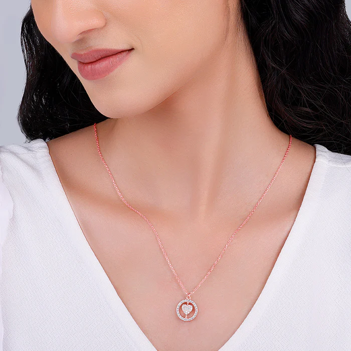 Rose Gold Rotatable My Happy Place Pendant With Link Chain - Image 5