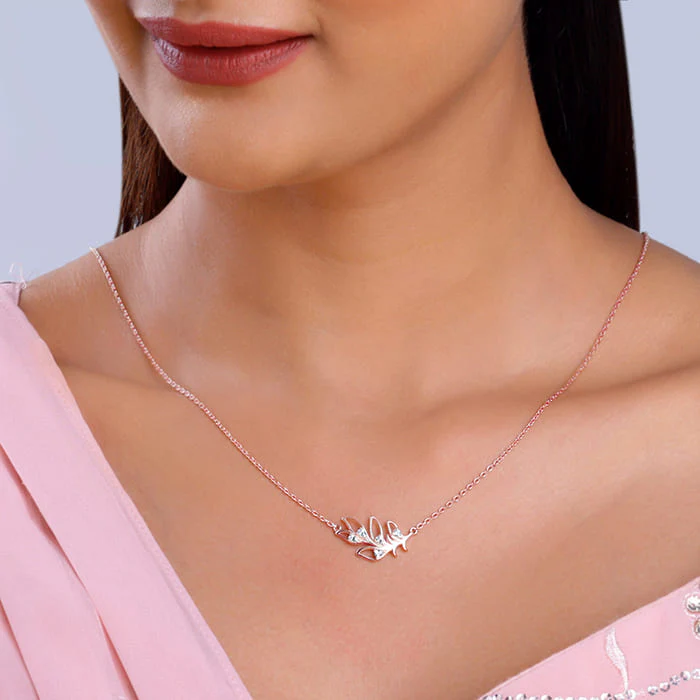 Rose Gold Saumya Mor Pankh Necklace - Image 3