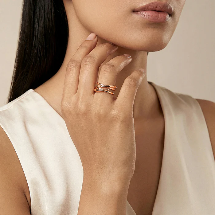 Rose Gold Sculptural Ring (Size 12) - Image 3