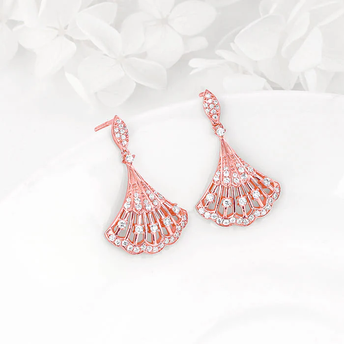 Rose Gold Seashell Earrings - Image 2