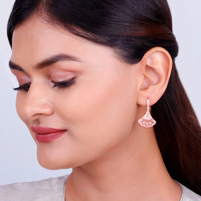 Rose Gold Seashell Earrings - Image 3