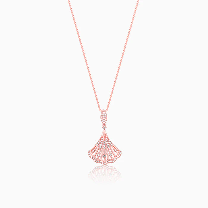Rose Gold Seashell Pendant With Link Chain