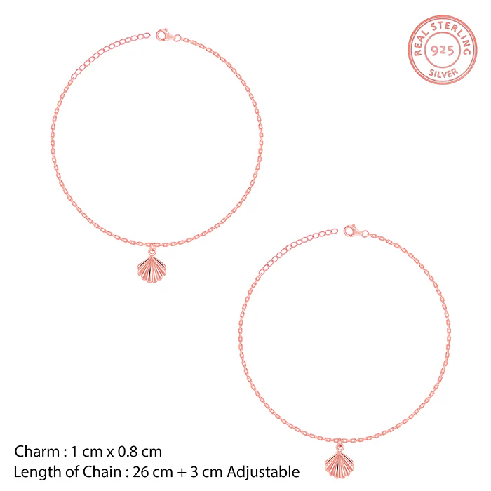 Rose Gold Seashell Whisper Anklet - Image 4
