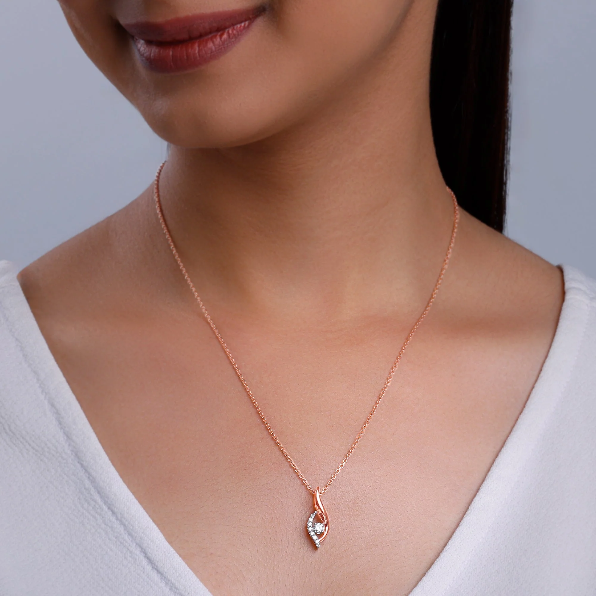 Rose Gold  Serenade Diamond Pendant - Image 3