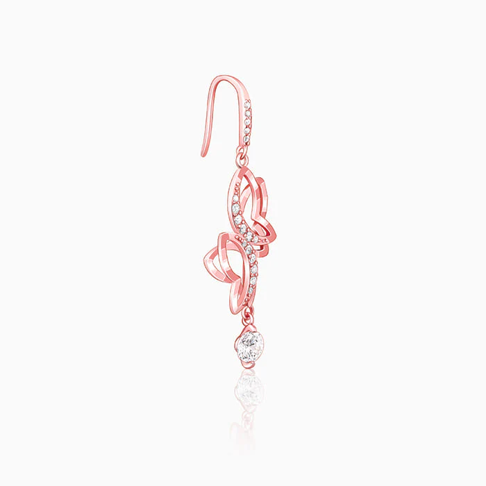 Rose Gold Shining Butterfly Earrings - Image 4