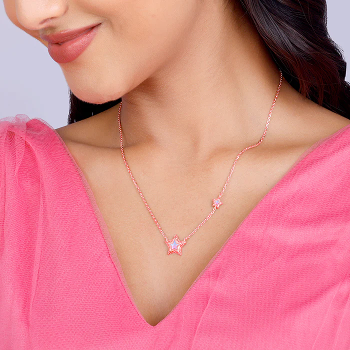 Rose Gold Shooting Star Necklace - Image 3