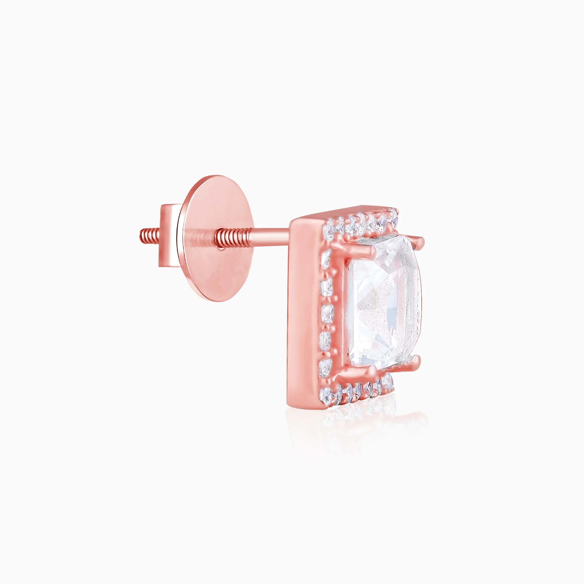 Rose Gold Snow White Studs - Image 4
