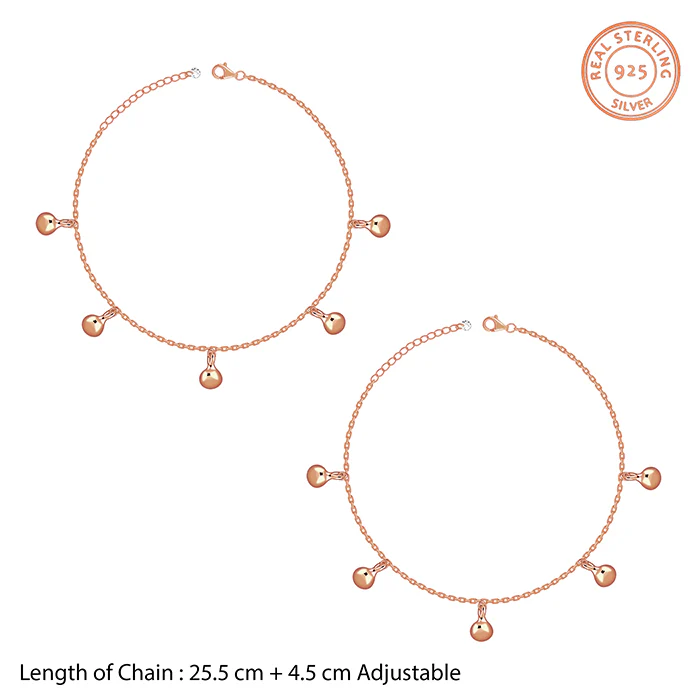 Rose Gold Sol Circle Anklet - Image 4