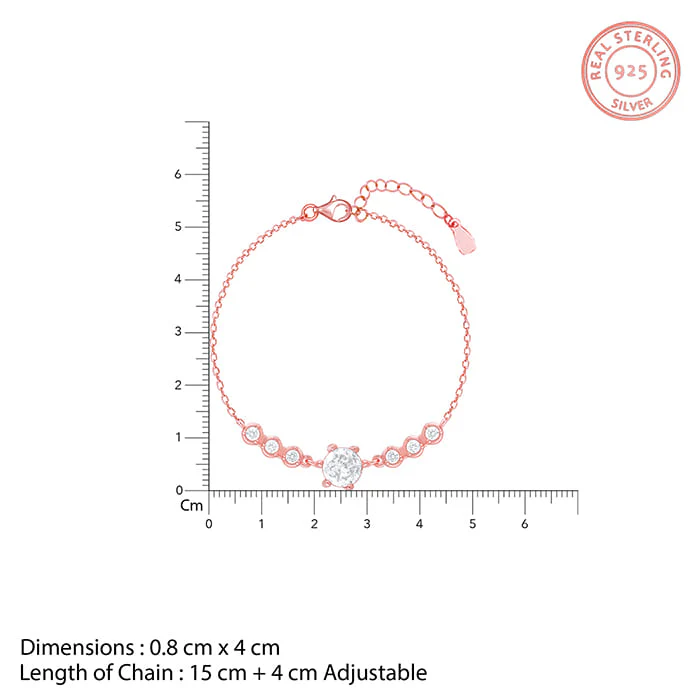 Rose Gold Solitaire Grace Bracelet - Image 4