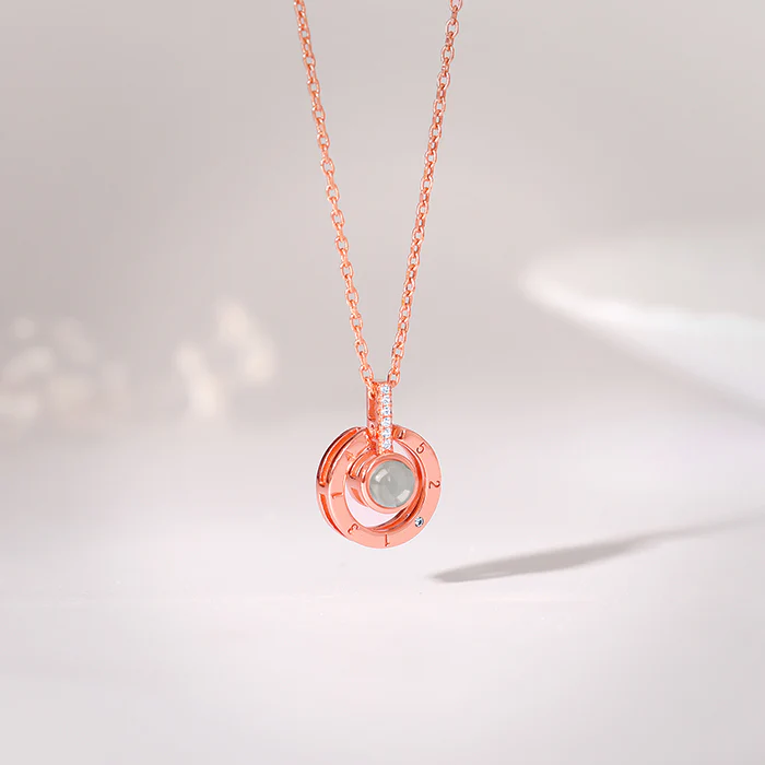 Rose Gold A 100 I Love You Pendant With Link Chain - Image 3