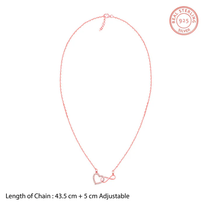 Rose Gold Sparkling Infinity Necklace - Image 7