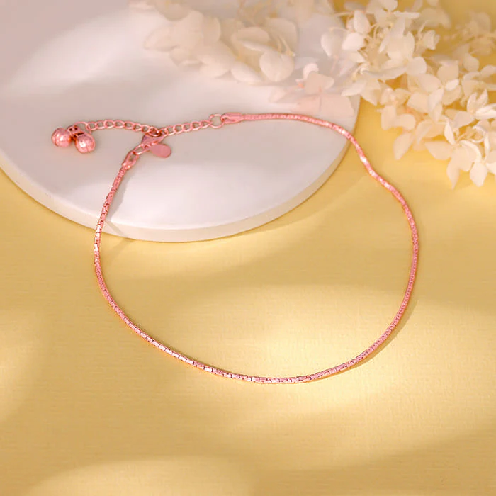 Rose Gold Sparkling Light Anklet - Image 2