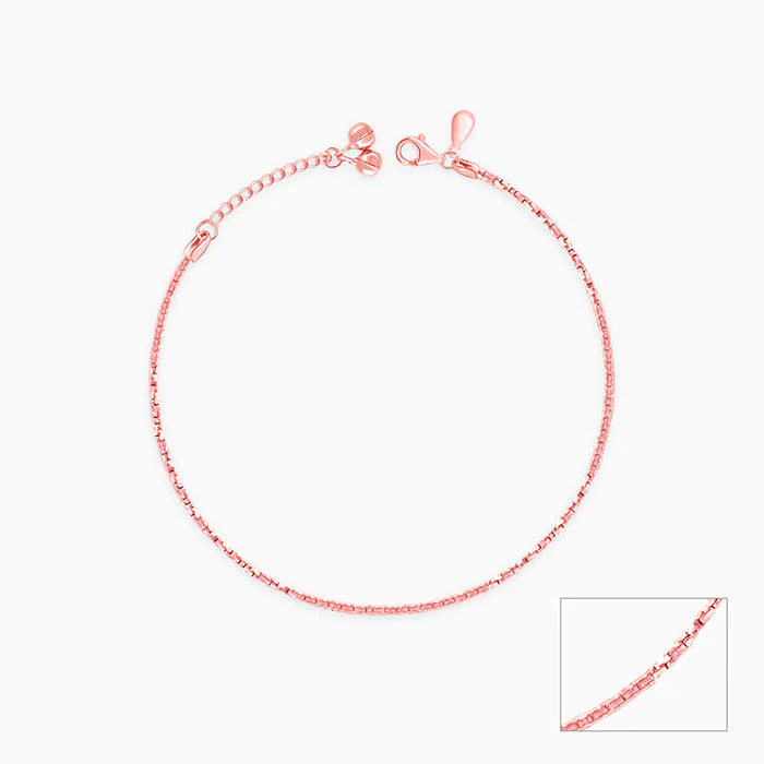 Rose Gold Sparkling Light Anklet - Image 3