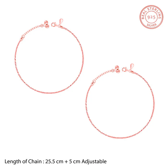 Rose Gold Sparkling Light Anklet - Image 4
