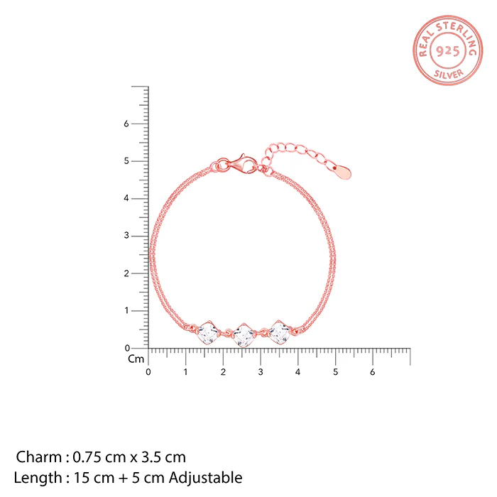 Rose Gold Sparkling Zircon Bracelet - Image 4
